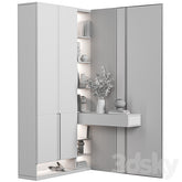 Trueliving 5 Door Corner Kids wardrobes Laminated Finish & PU Finish 8Ft *2Ft *9Ft -2438.4MM X 609MM X 2743.2MM)